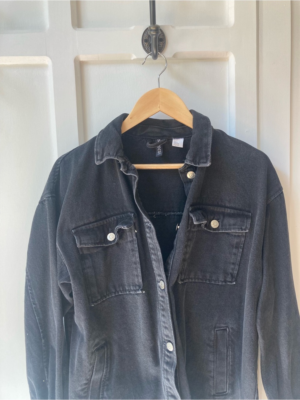 H&M | Black Oversized Denim Chore Jacket - Picture 3 of 8